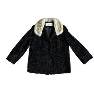Vintage Ditmar Coat Womens M Jacket‎ Fur Collar Mobwife Black Soft Old Money